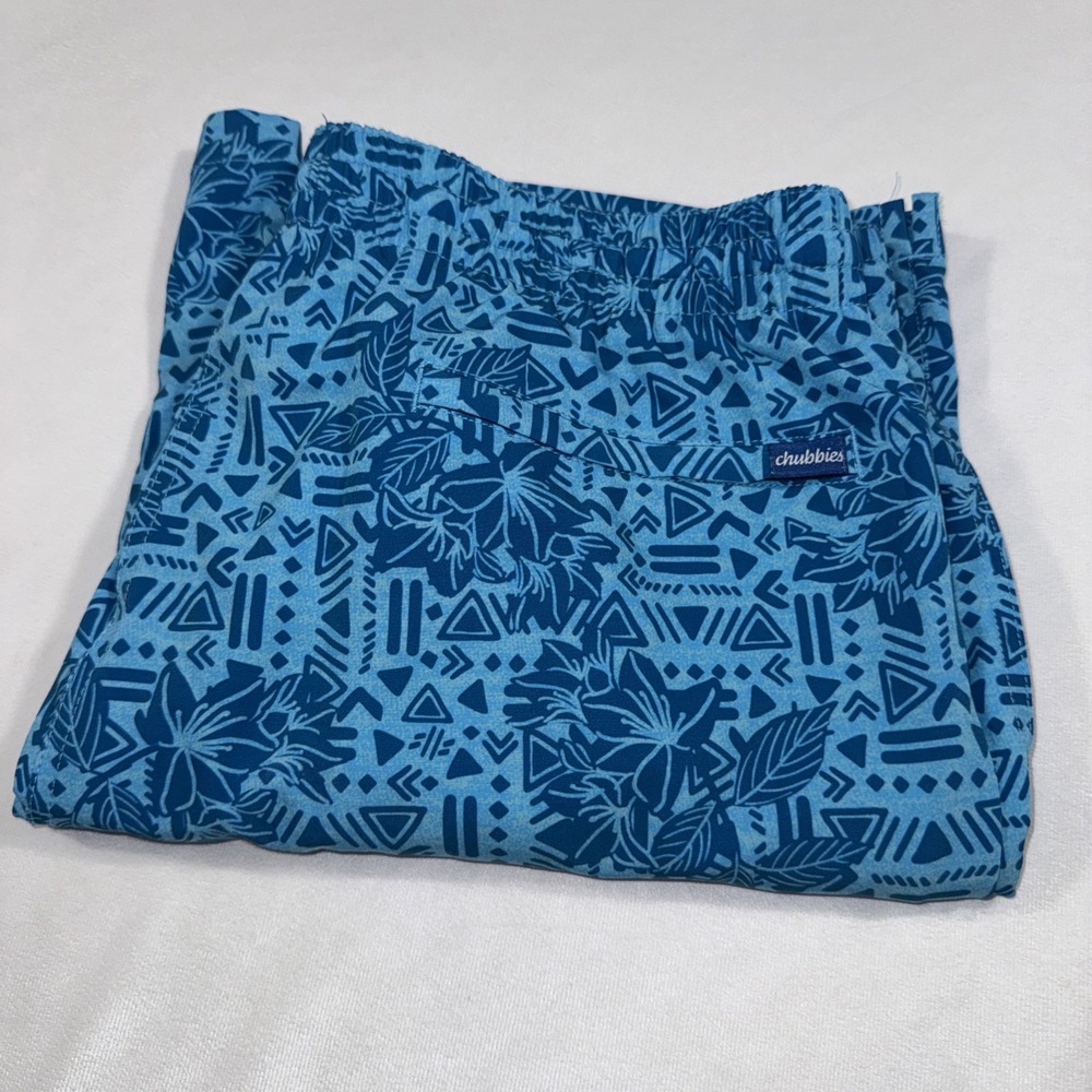 Chubbies Men's 2XL Blue The Mazed and Confused Swim Trunk Shorts 7"‎ Beach